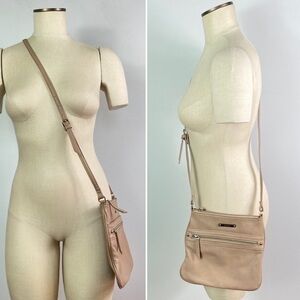 Nine West Tan Beige Flat Crossbody Bag